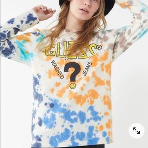 Guess x Chinatown Market tie dye LS shirt L